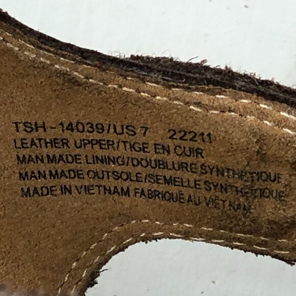 Taos Womens Size 7 Brown The Show Lightweight Leather Hook & Loop Casual Sandals - Picture 13 of 14